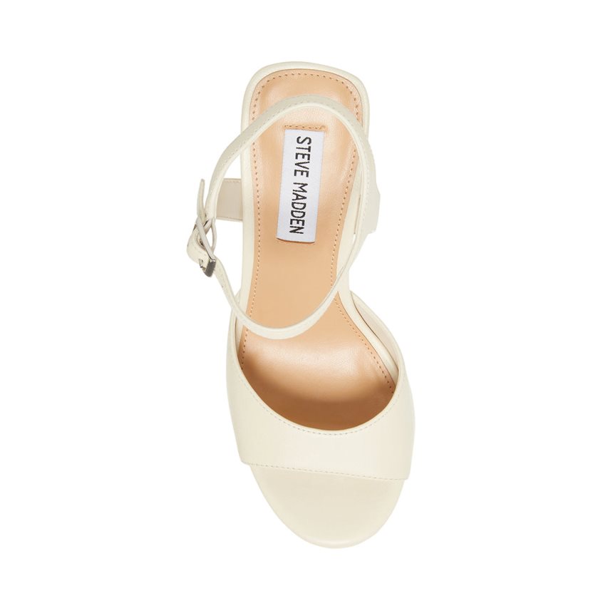 Sandalias Tacones Steve Madden Amy Cuero Mujer Creme | ES GS36E0